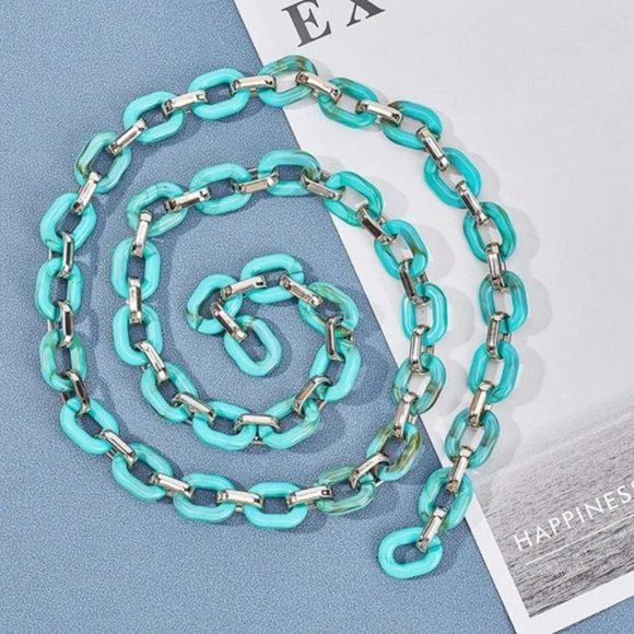 Turquoise Acrylic Purse Strap - Picture 4 of 6